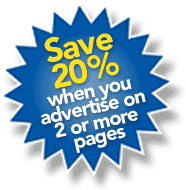 Save 20% when you advertise on 2 or more pages
