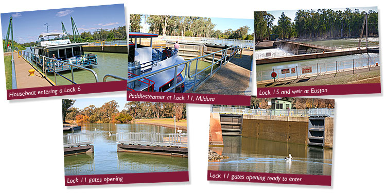 Photos of locks and weirs opening